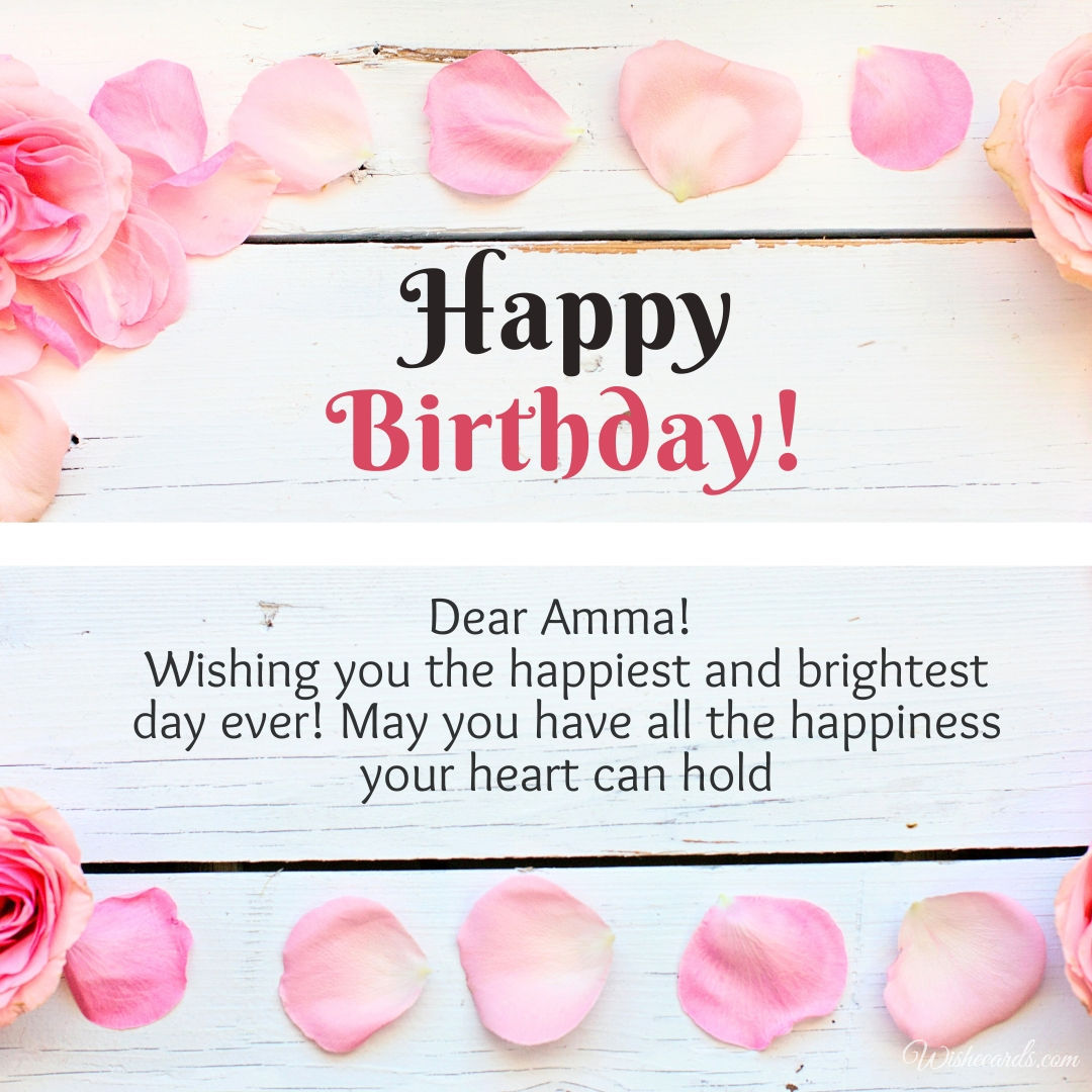 Happy Birthday Amma Greeting Card