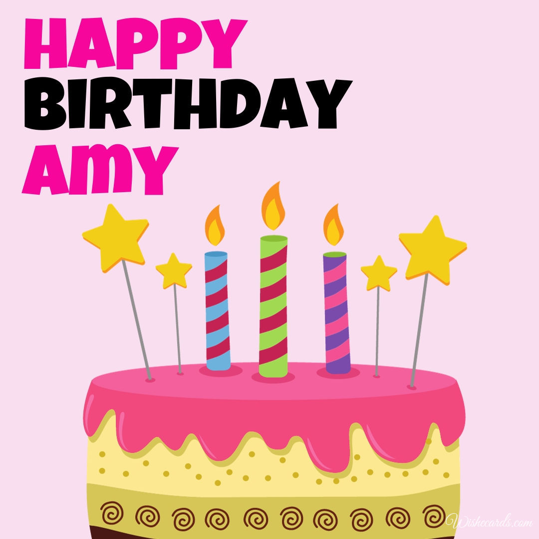 Happy Birthday Amy Cake Image