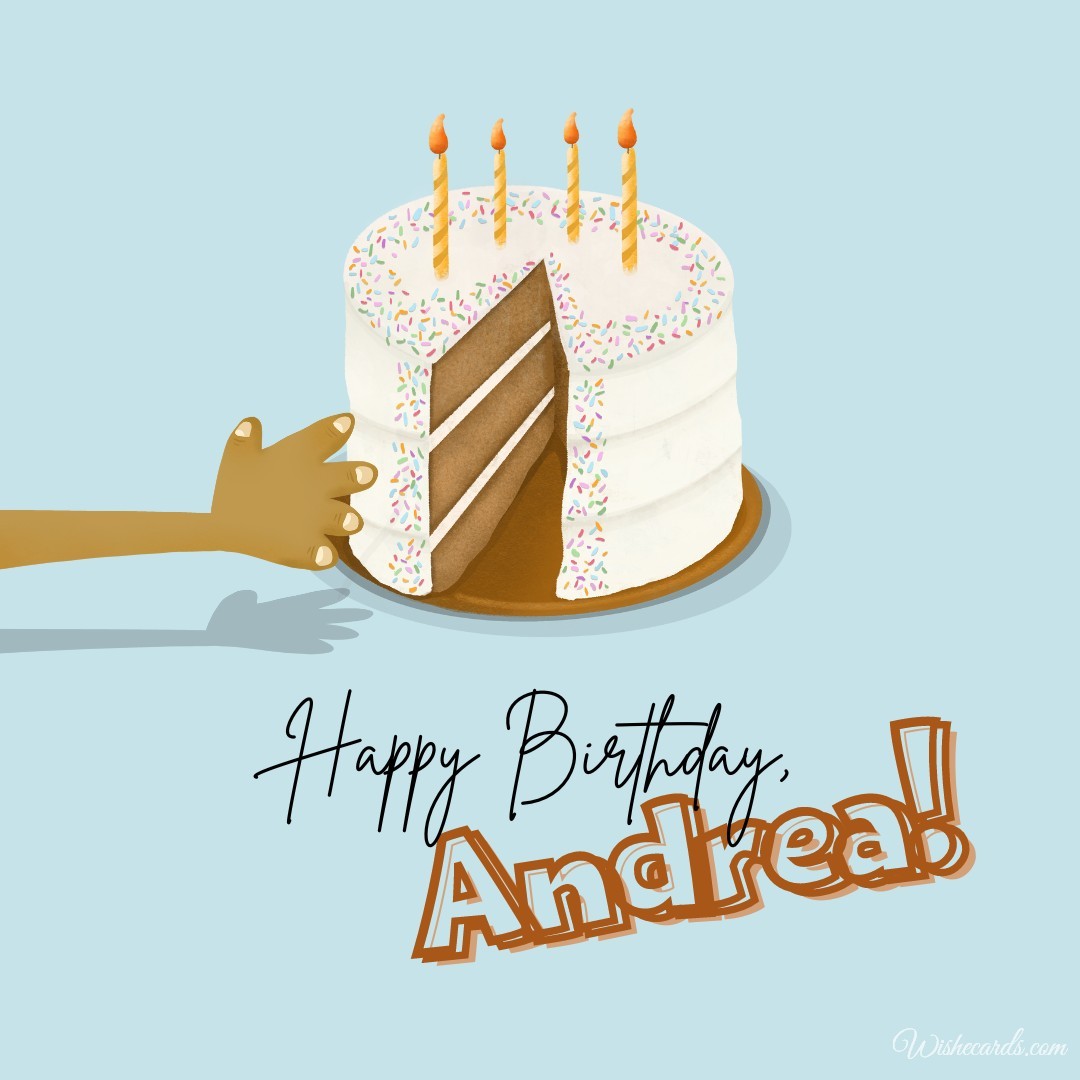 Happy Birthday Andrea Cake Image