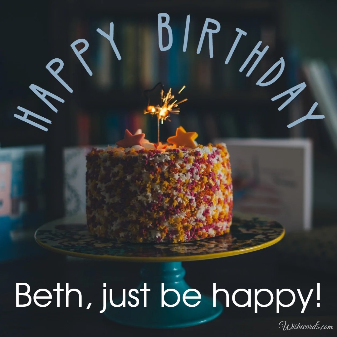 Happy Birthday Beth Cake Image