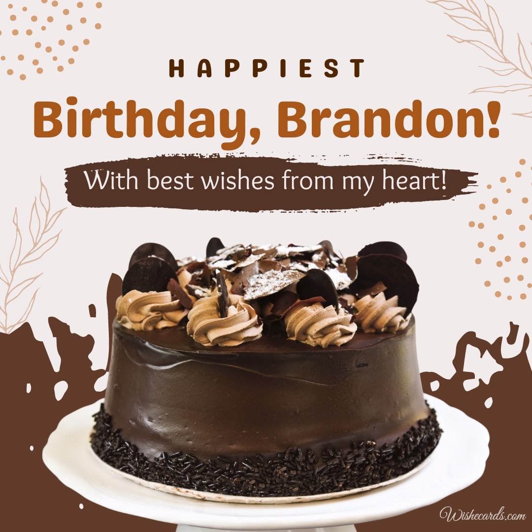 Happy Birthday Brandon Cake Image