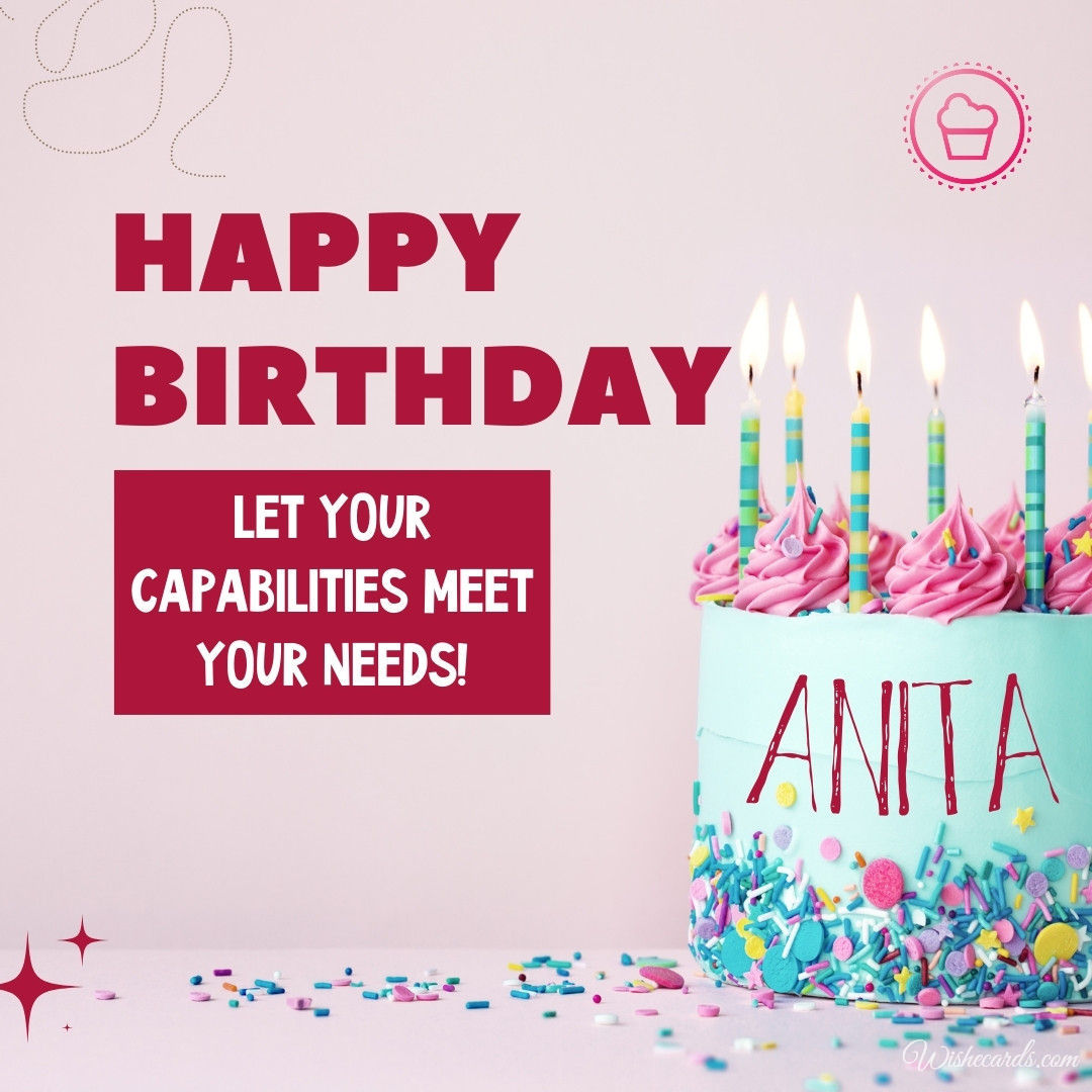 Happy Birthday Cake Name Anita Image