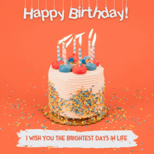 Happy Birthday Cake with Candles Gif