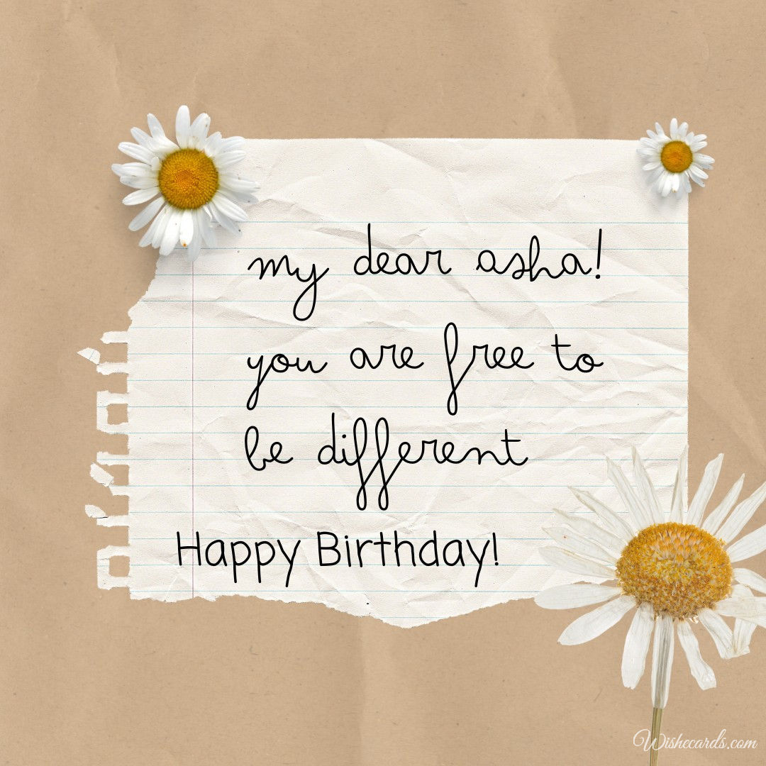 Happy Birthday Card for Asha