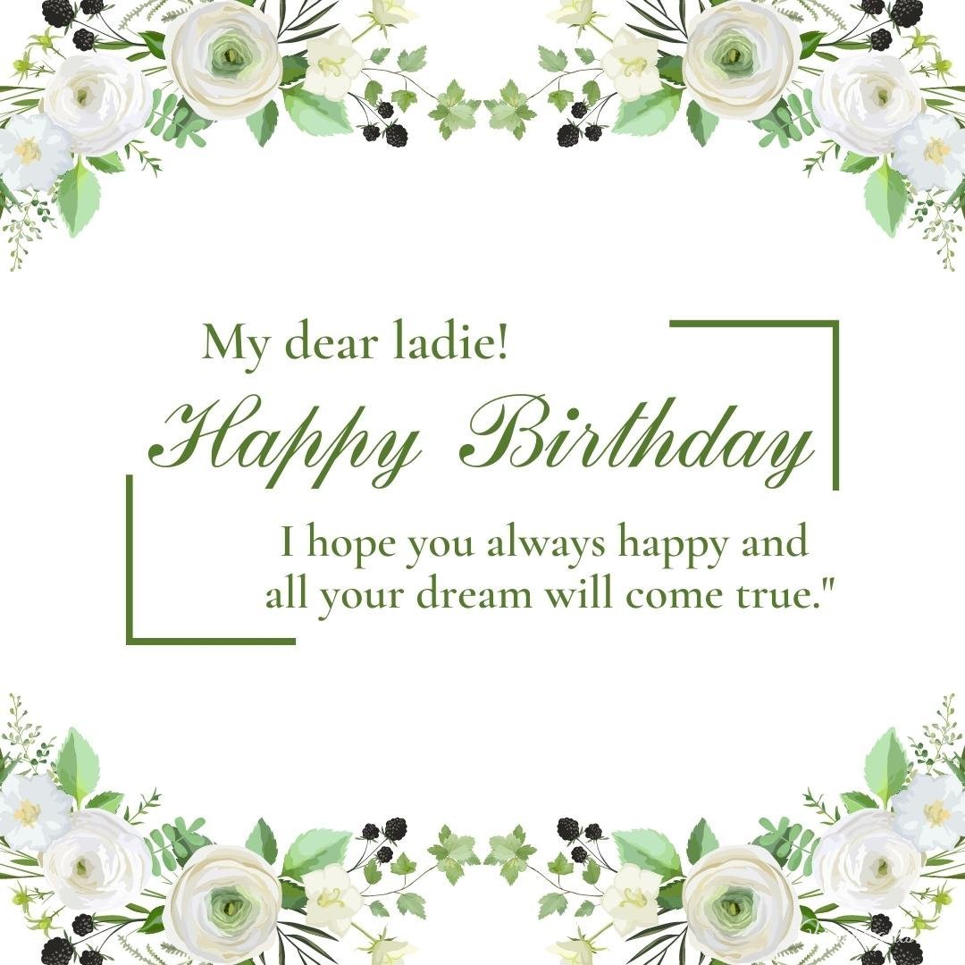 Happy Birthday Card For Ladie