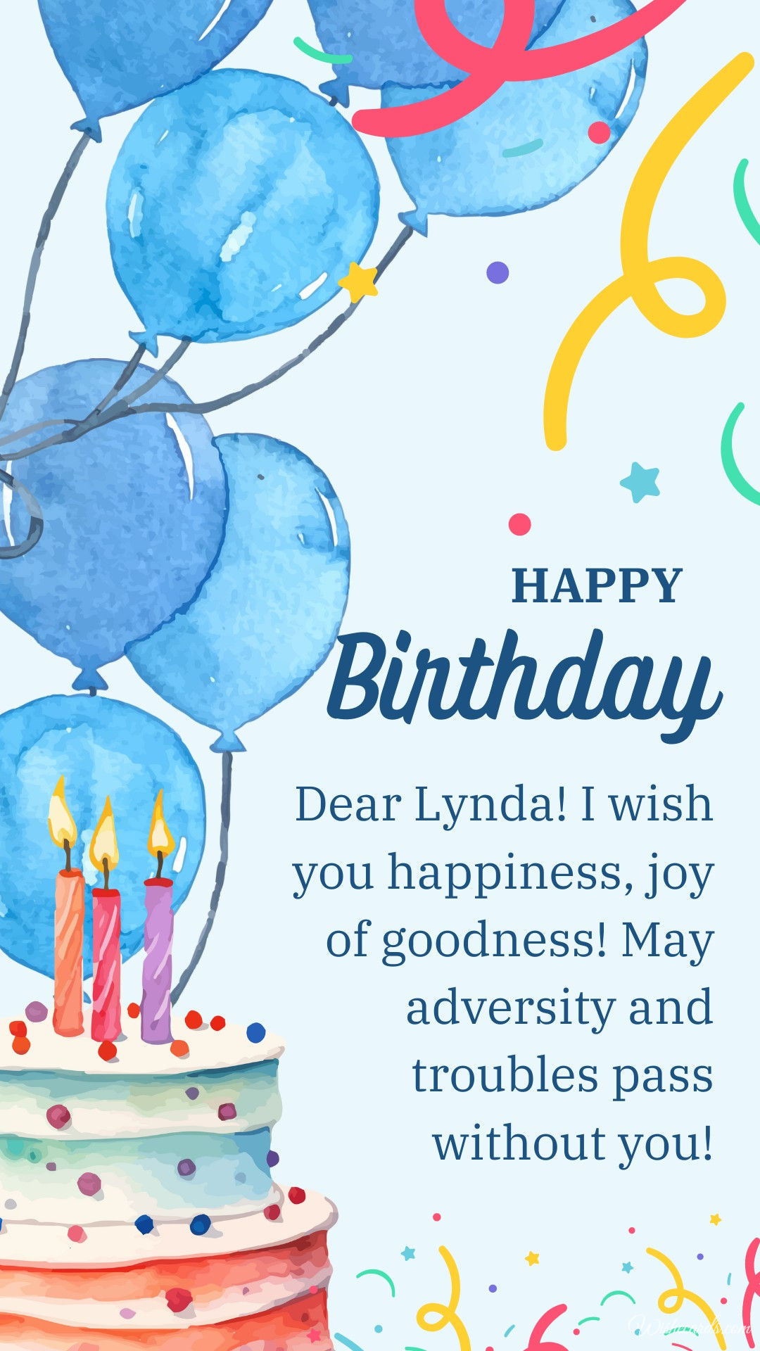 Happy Birthday Card for Lynda