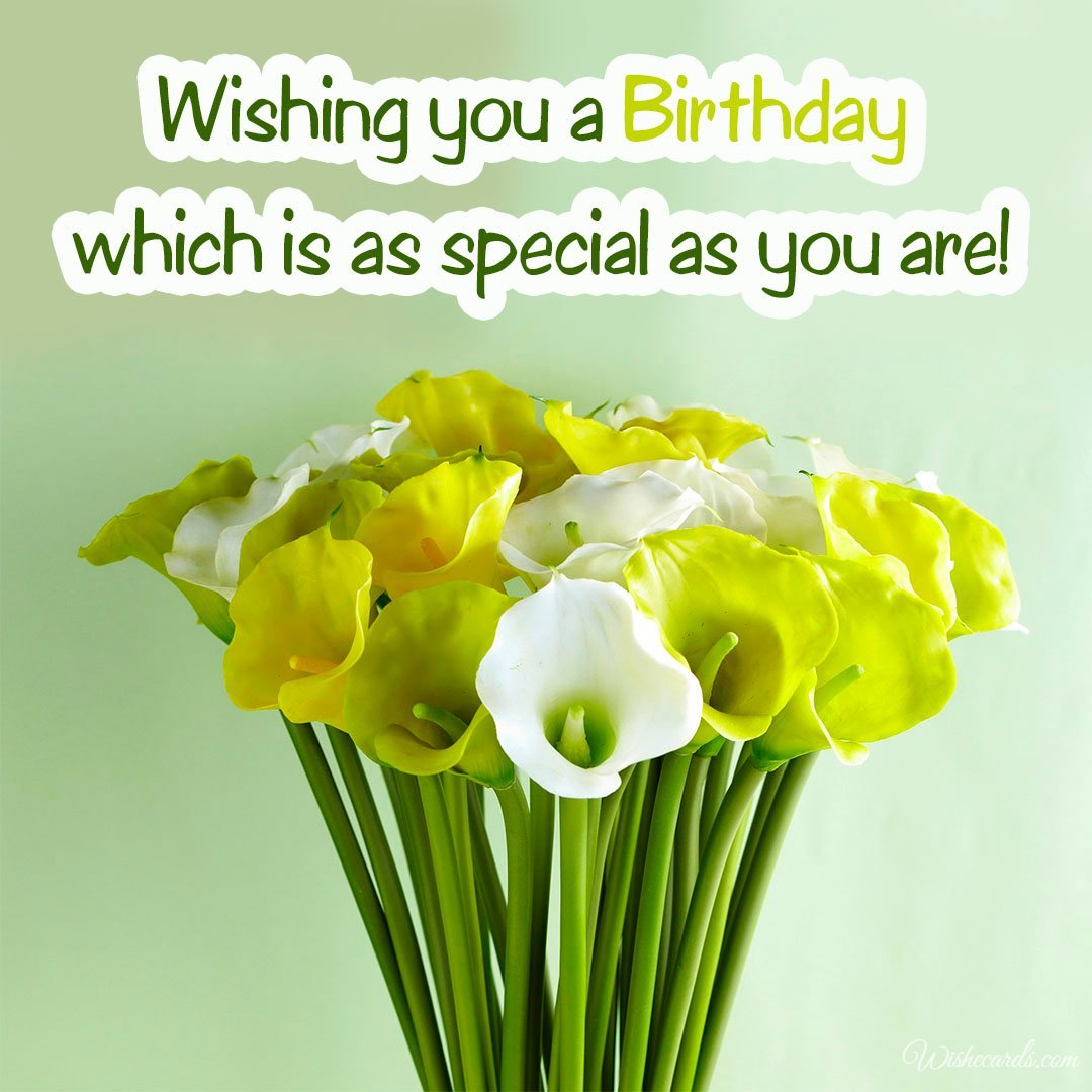 Happy Birthday Card with Calla Flowers
