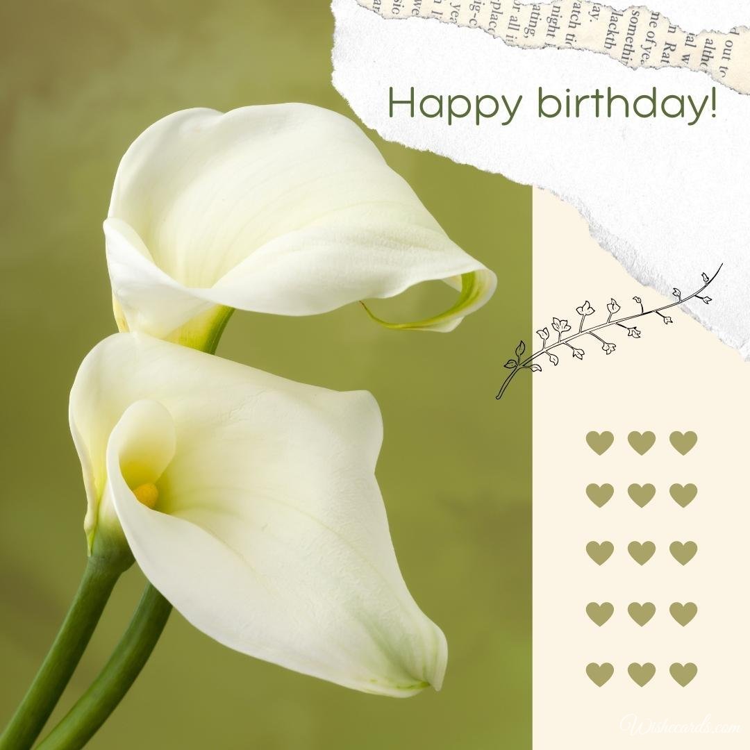 Happy Birthday Card with Calla