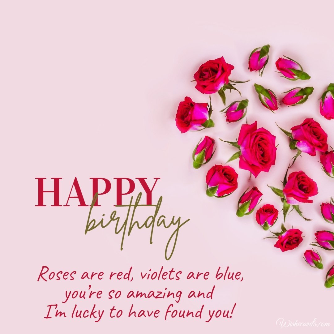 Happy Birthday Card With Gorgeous Roses