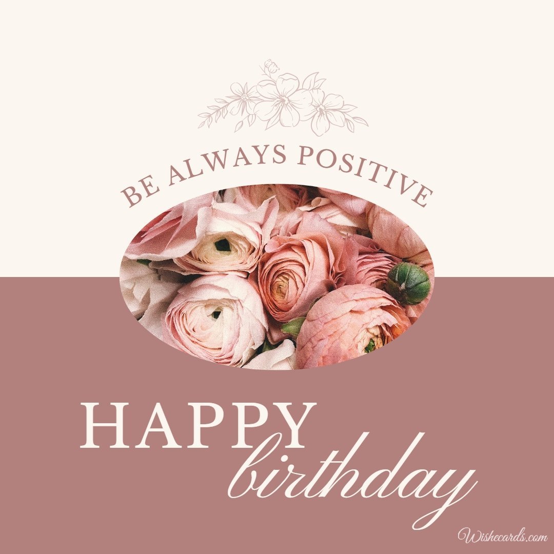 Happy Birthday Card With Peonies