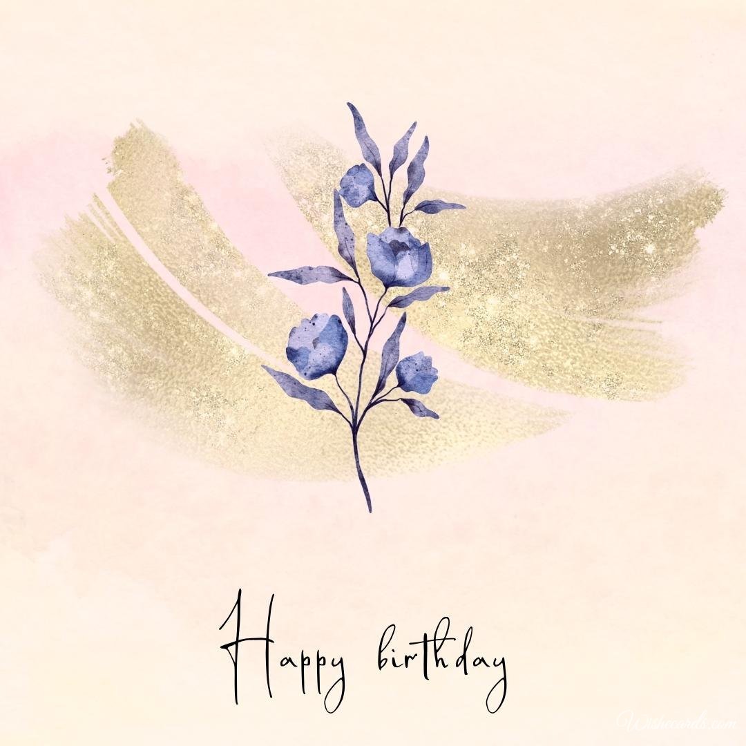 Happy Birthday Card With Unusual Flowers
