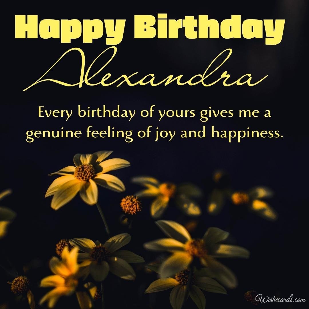 Happy Birthday Ecard for Alexandra