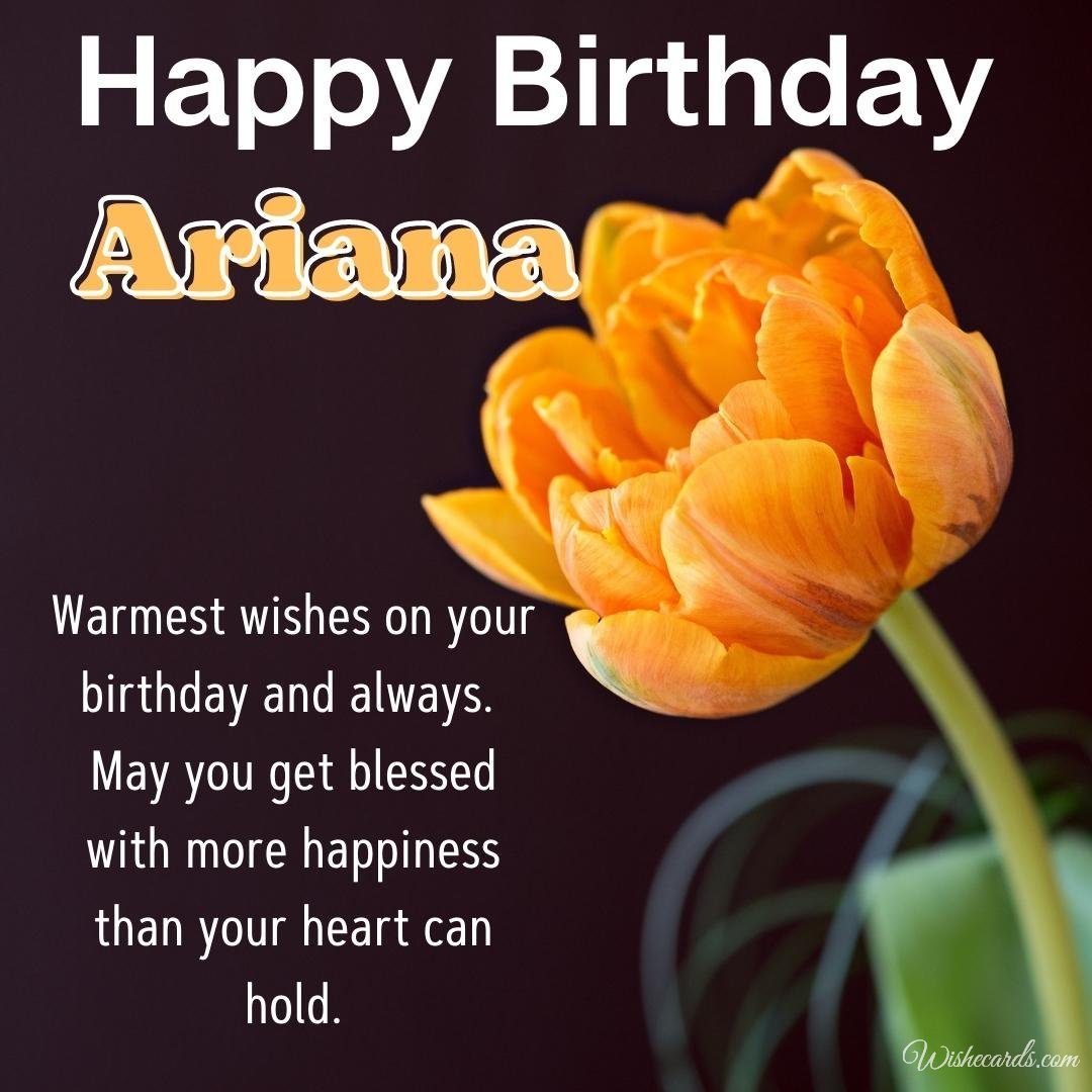 Happy Birthday Ecard For Ariana