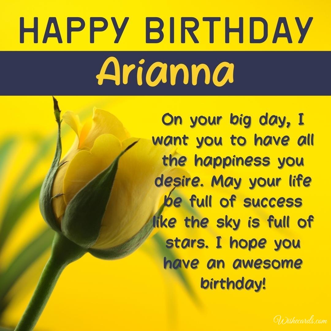Happy Birthday Ecard For Arianna