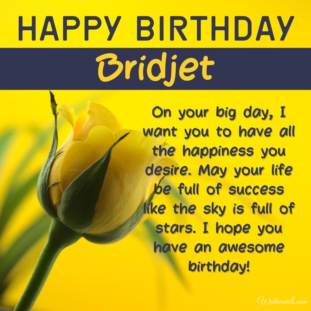 Happy Birthday Ecard For Bridjet