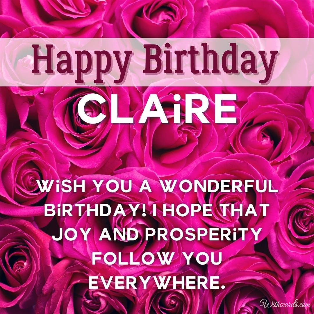 Happy Birthday Ecard for Claire