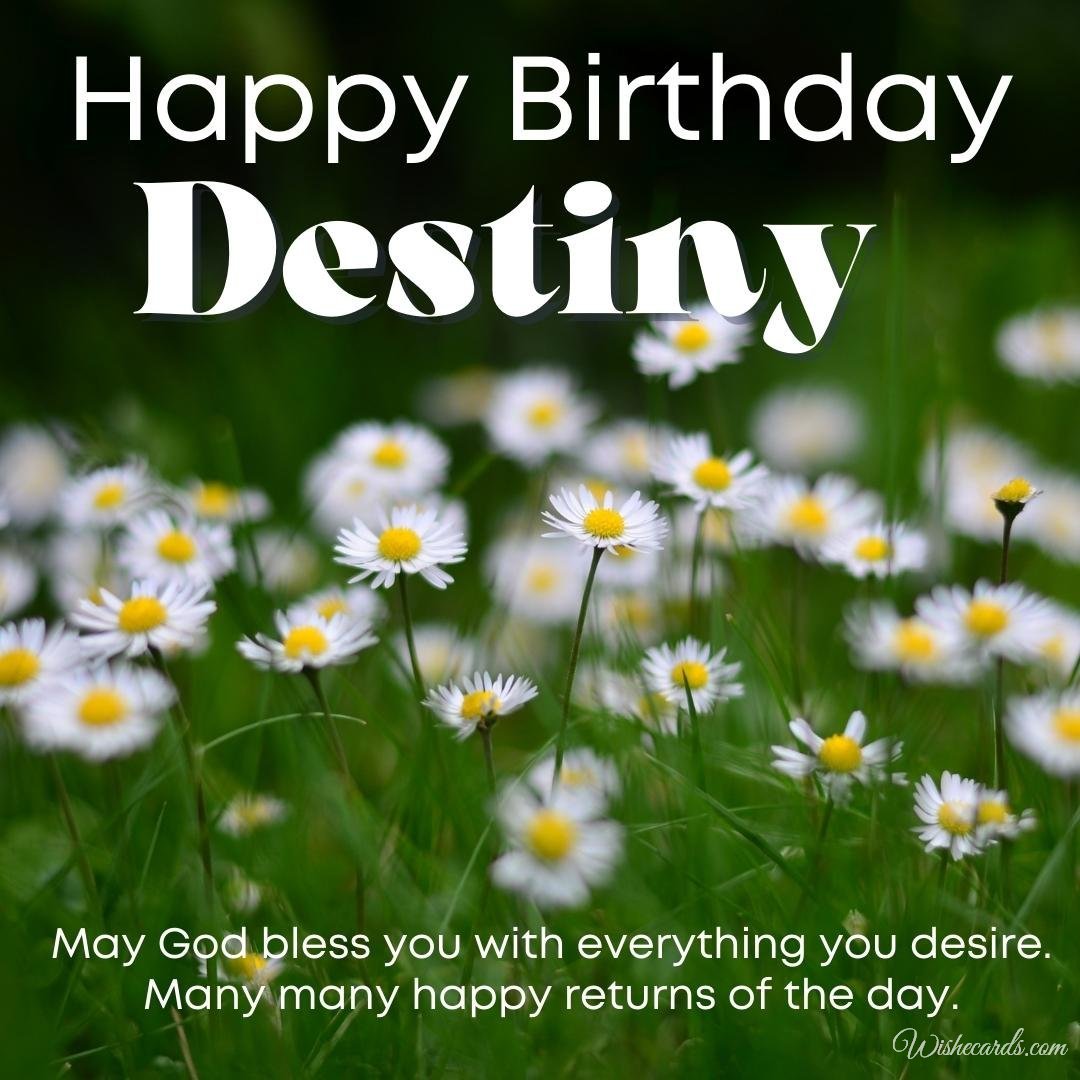 Happy Birthday Ecard for Destiny