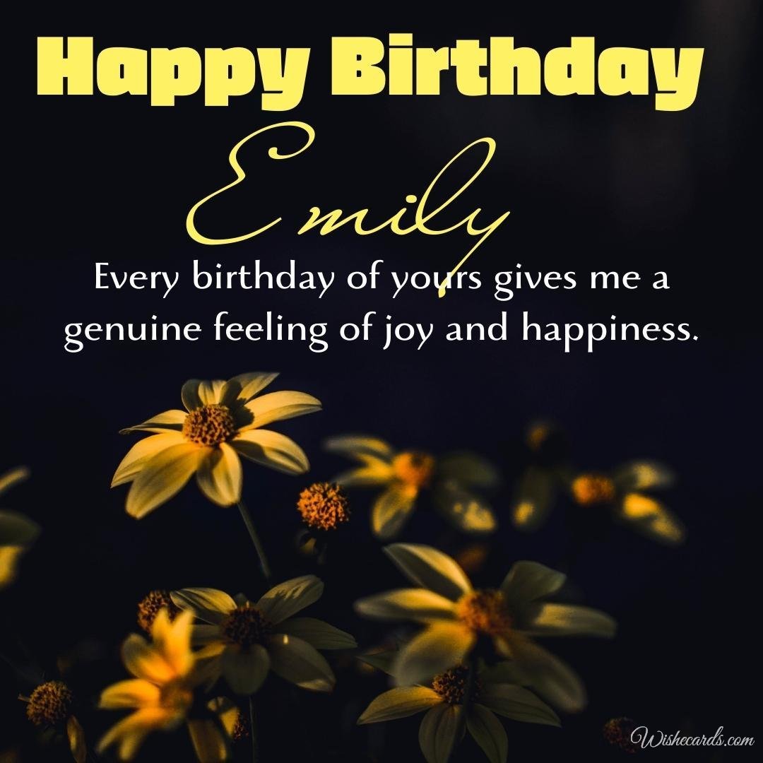 Happy Birthday Ecard for Emily