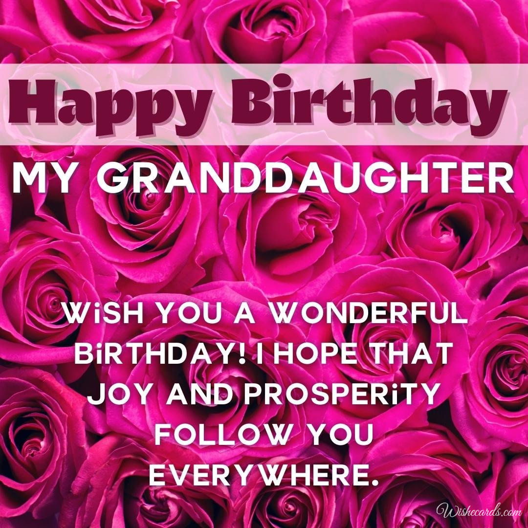 Happy Birthday Ecard for Granddaughter