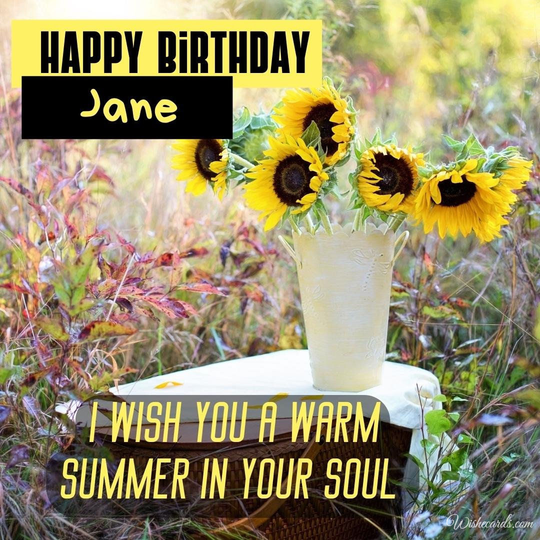 Happy Birthday Ecard for Jane