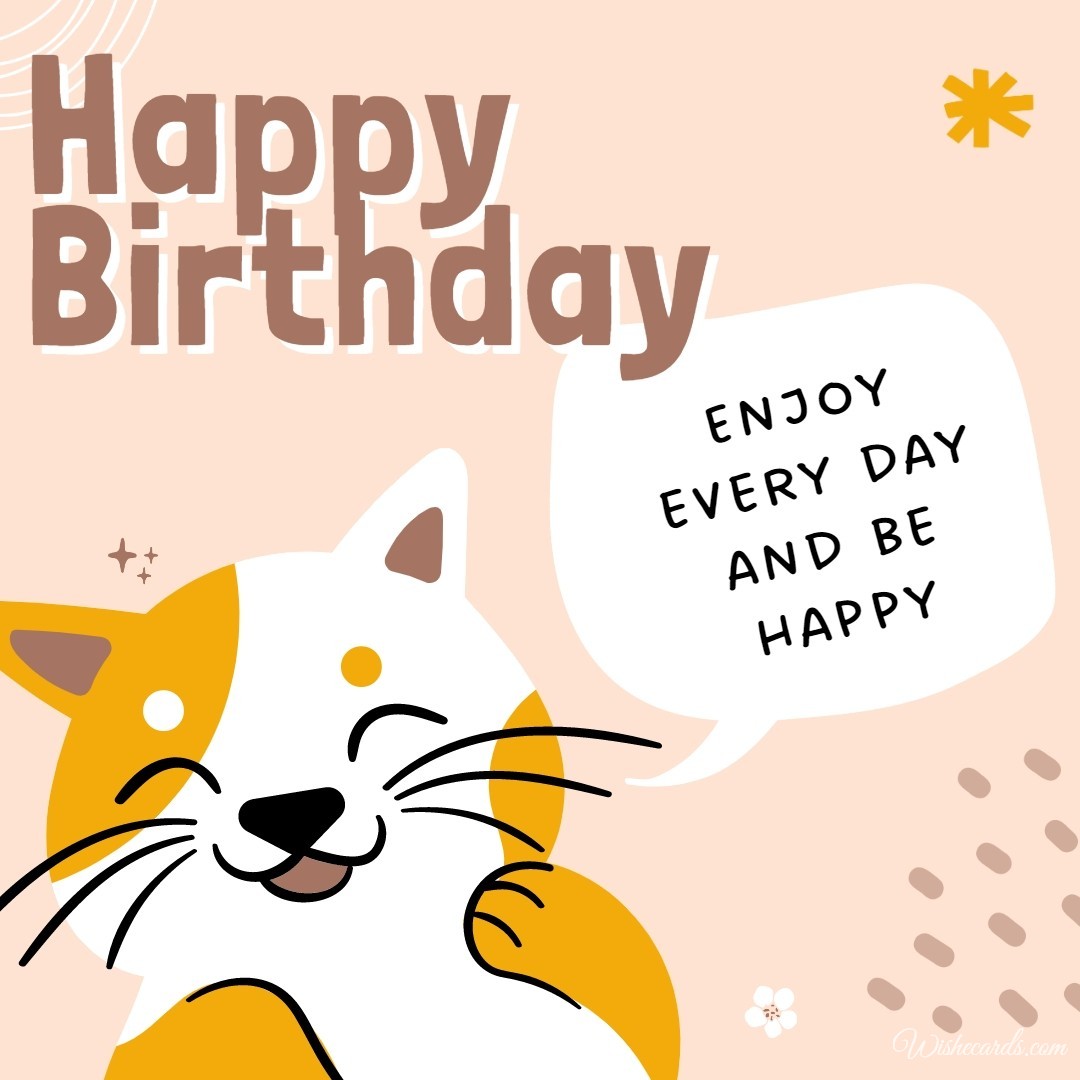 Happy Birthday Ecard For Woman With Cat