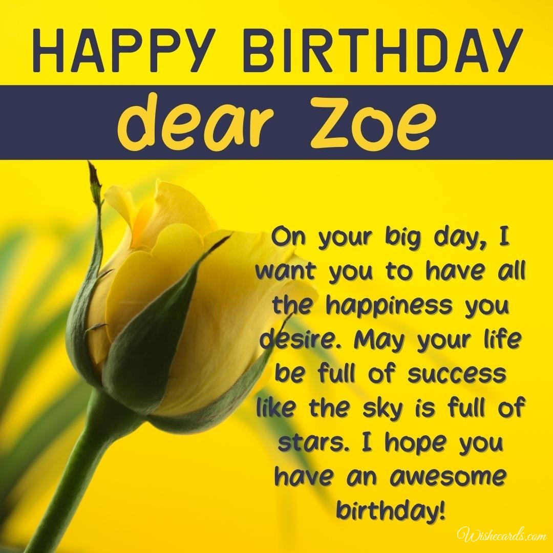 Happy Birthday Ecard For Zoe
