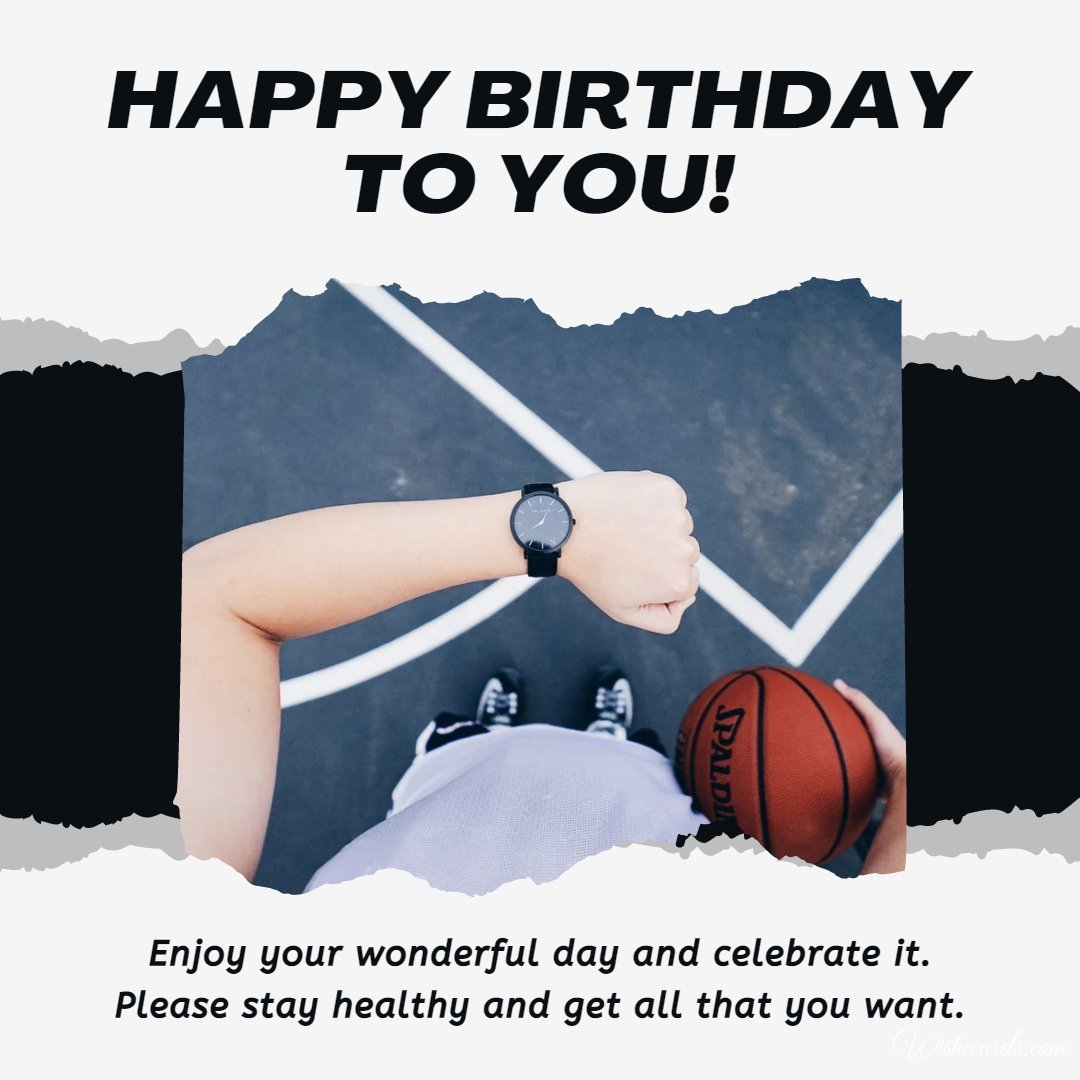 Happy Birthday Ecard to Basketball Player