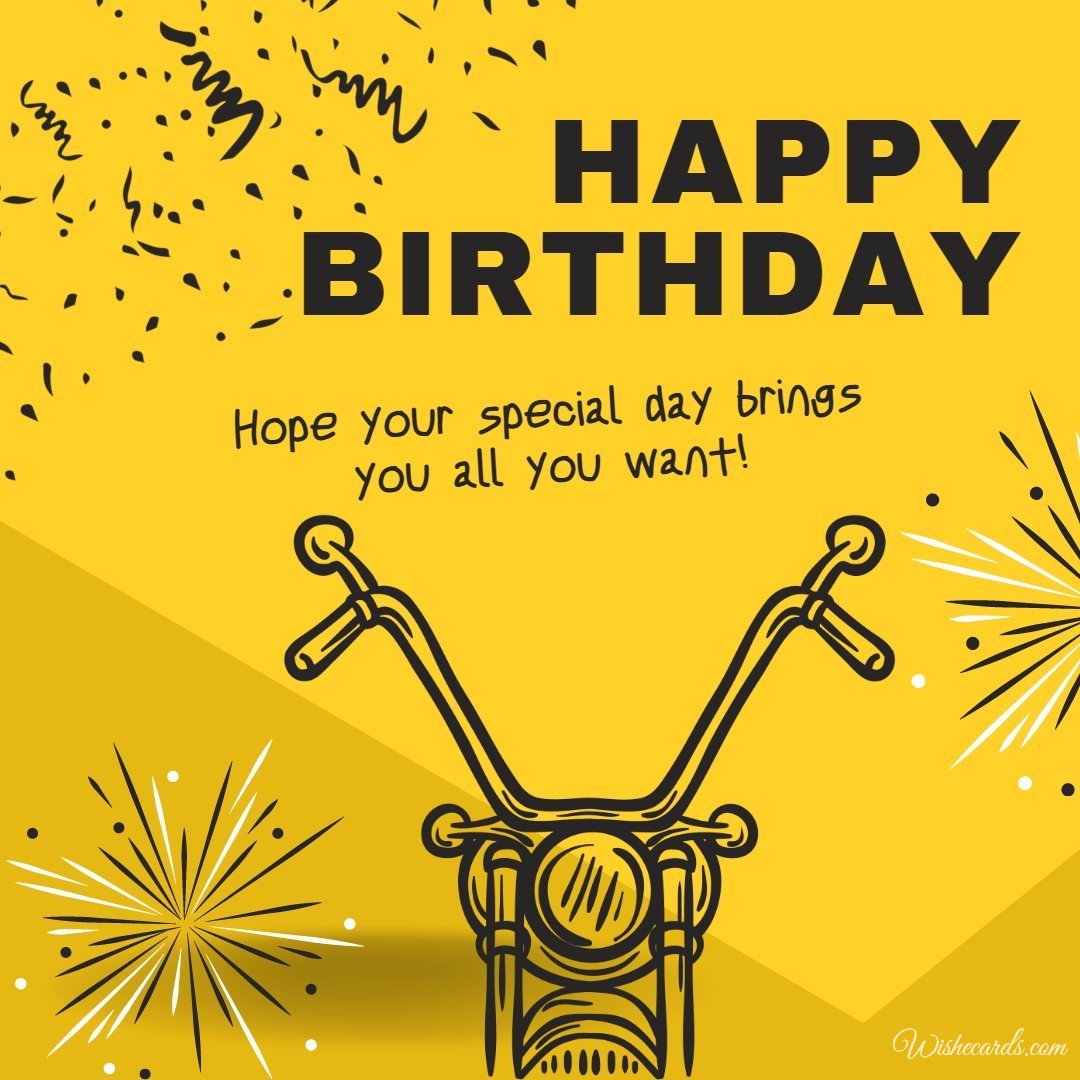 Happy Birthday Ecard To Biker
