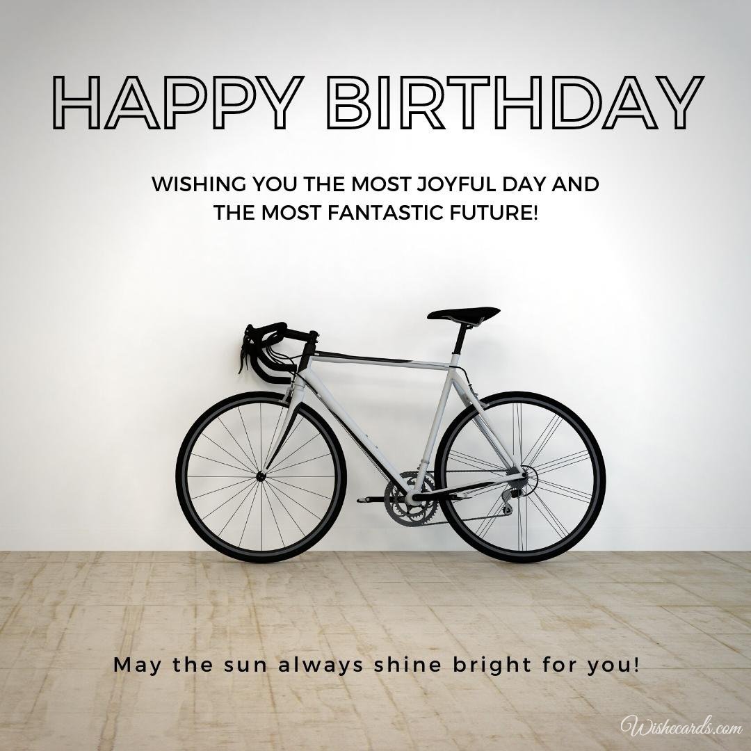 Happy Birthday Ecard To Cyclist