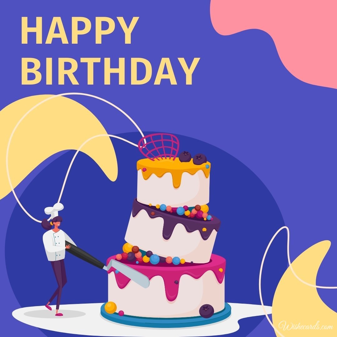 Happy Birthday Ecard with Cake