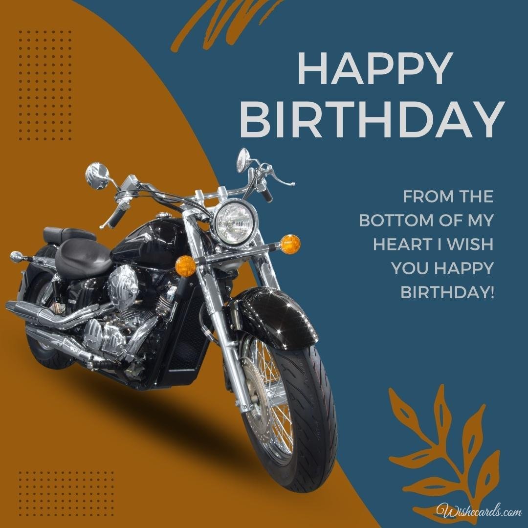 Happy Birthday Ecard with Harley Davidson