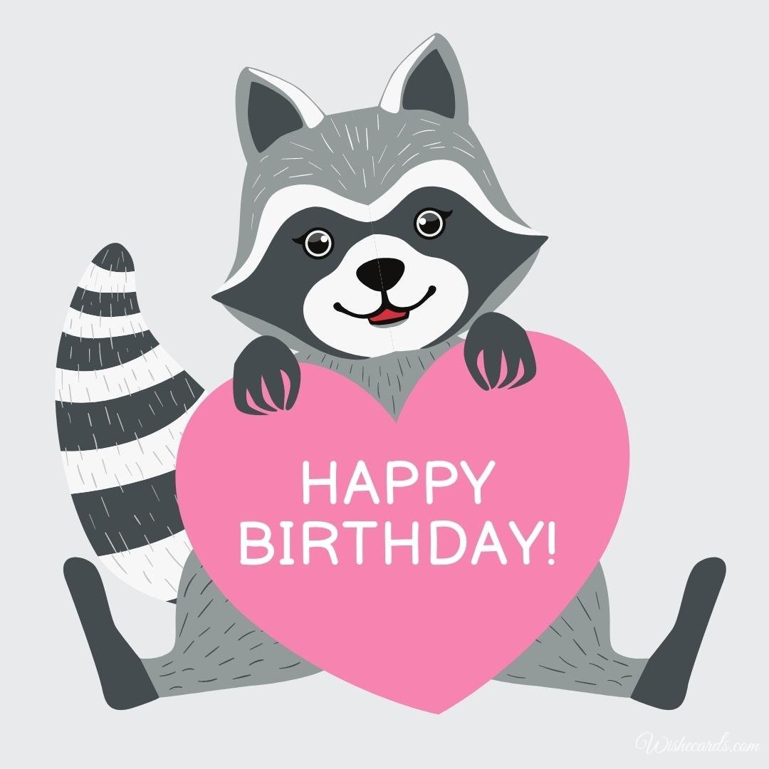 Happy Birthday Ecard with Raccoon