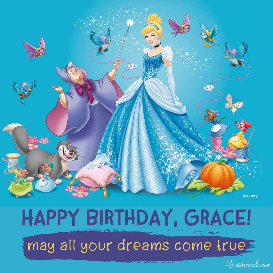 Happy Birthday Grace with Cake