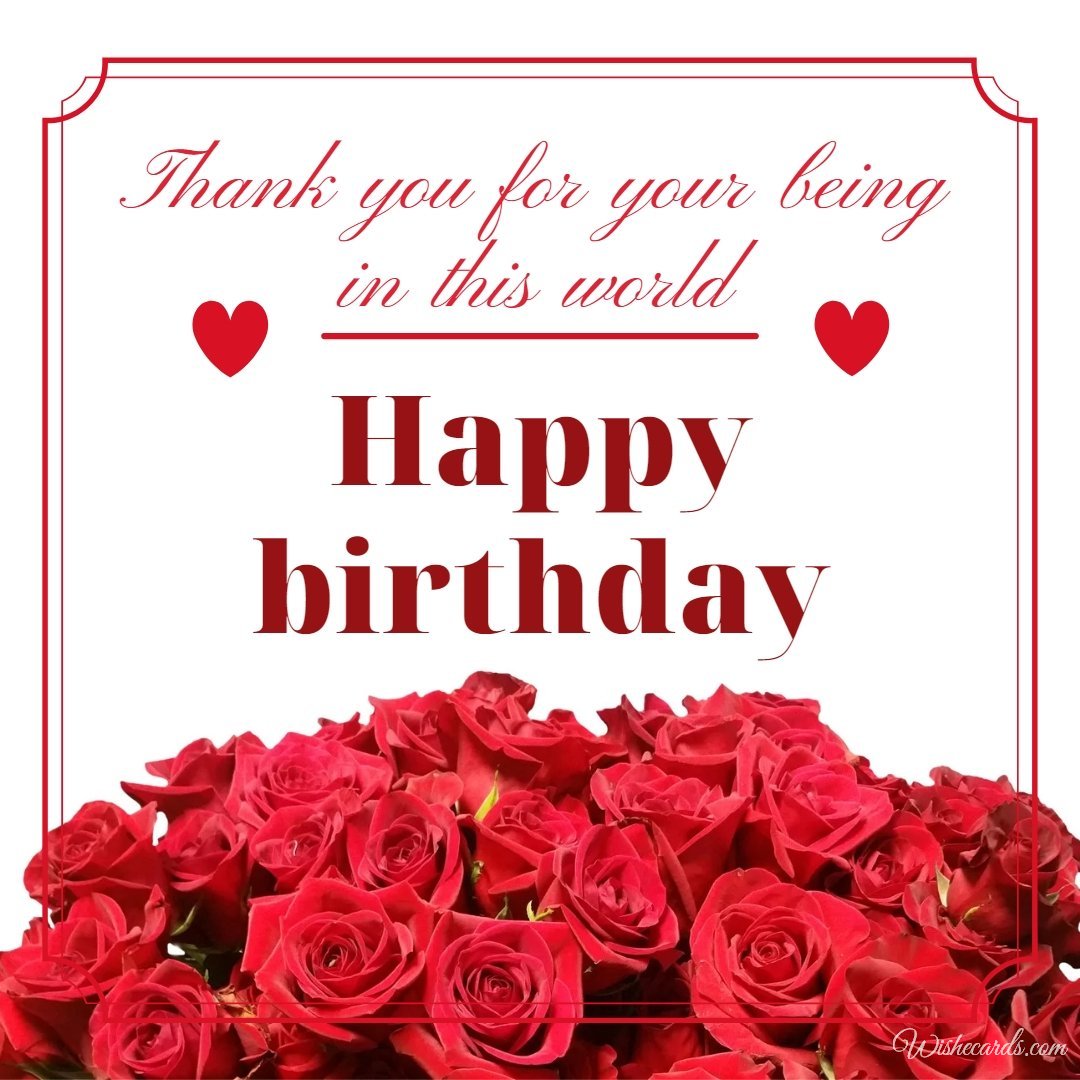 Happy Birthday Greeting Card with Roses