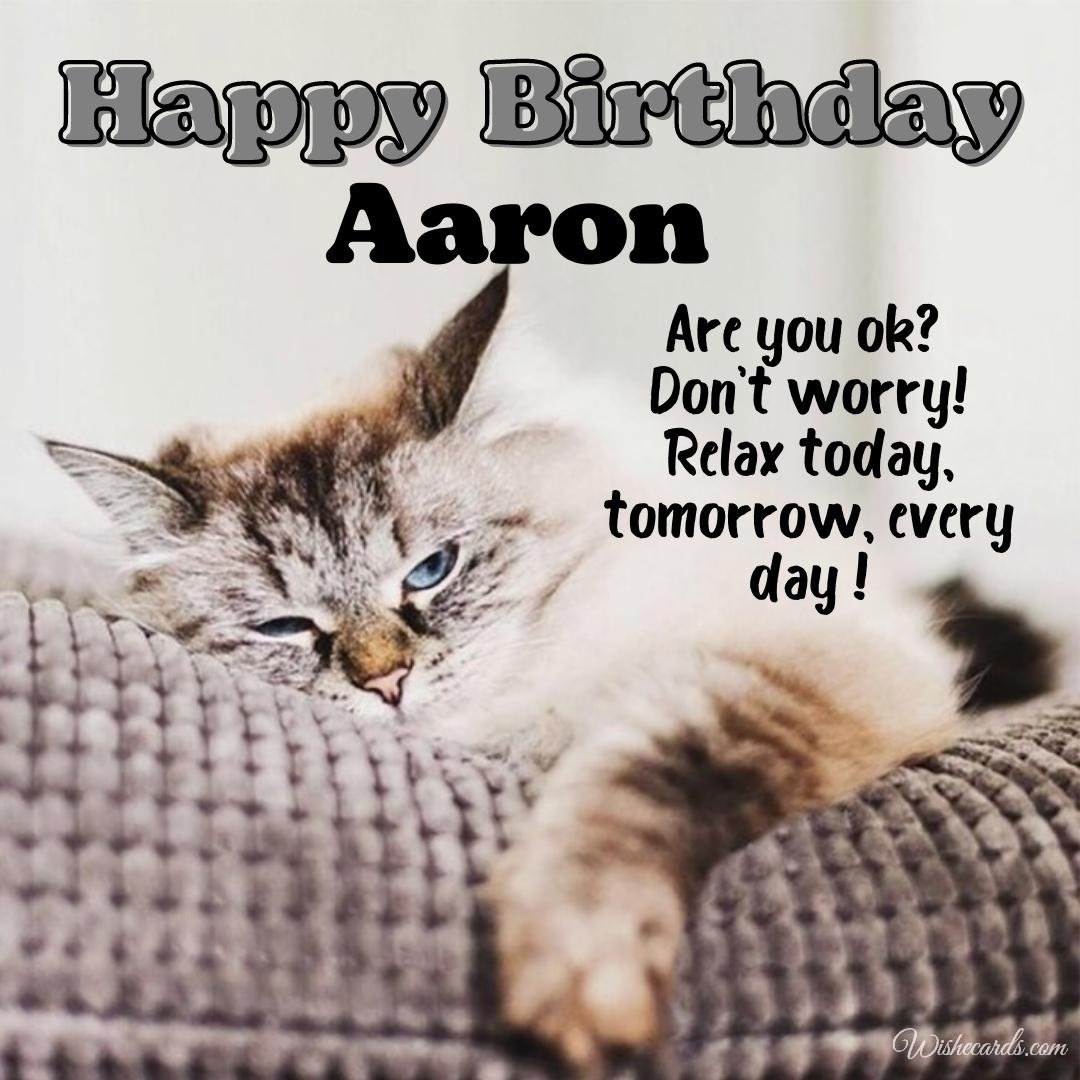 Happy Birthday Greeting Ecard for Aaron