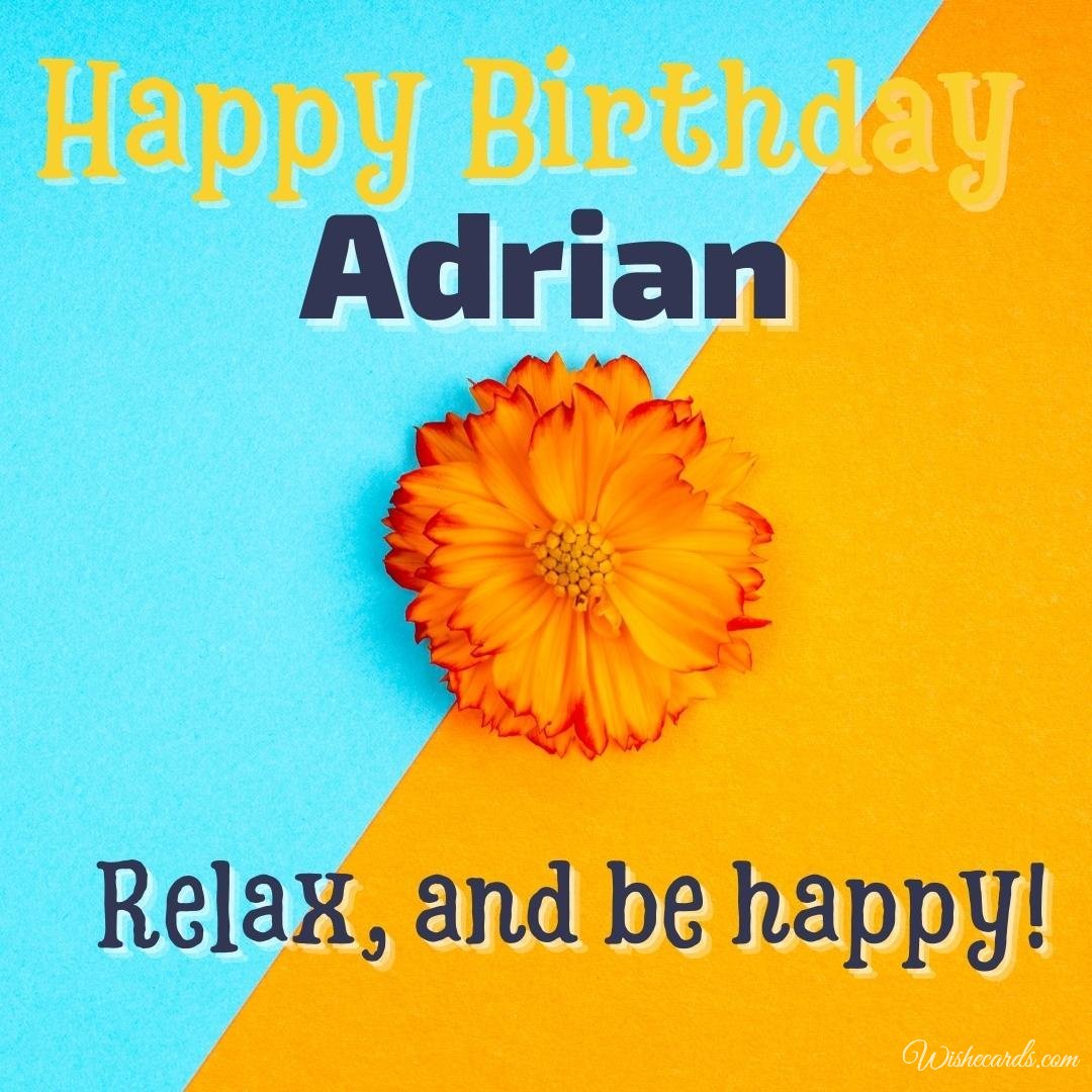 Happy Birthday Greeting Ecard For Adrian