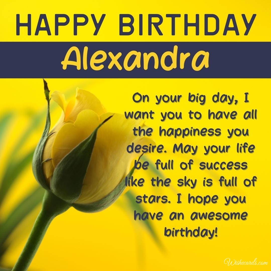 Happy Birthday Greeting Ecard for Alexandra