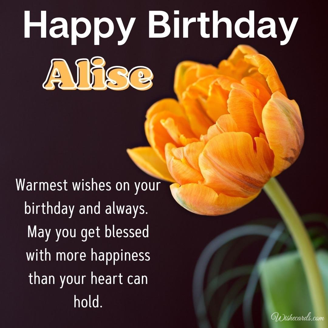 Happy Birthday Greeting Ecard For Alise