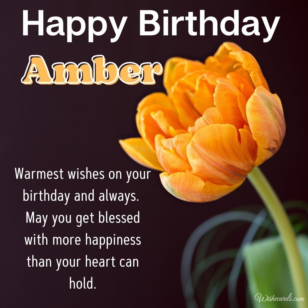 Happy Birthday Greeting Ecard for Amber