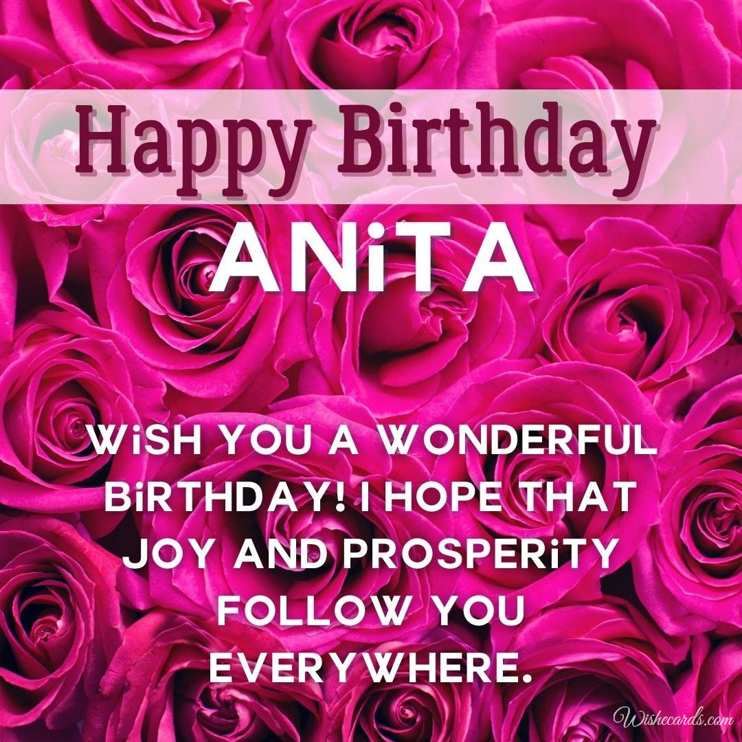 Happy Birthday Greeting Ecard For Anita