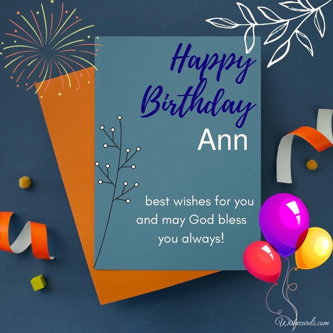 Happy Birthday Greeting Ecard For Ann