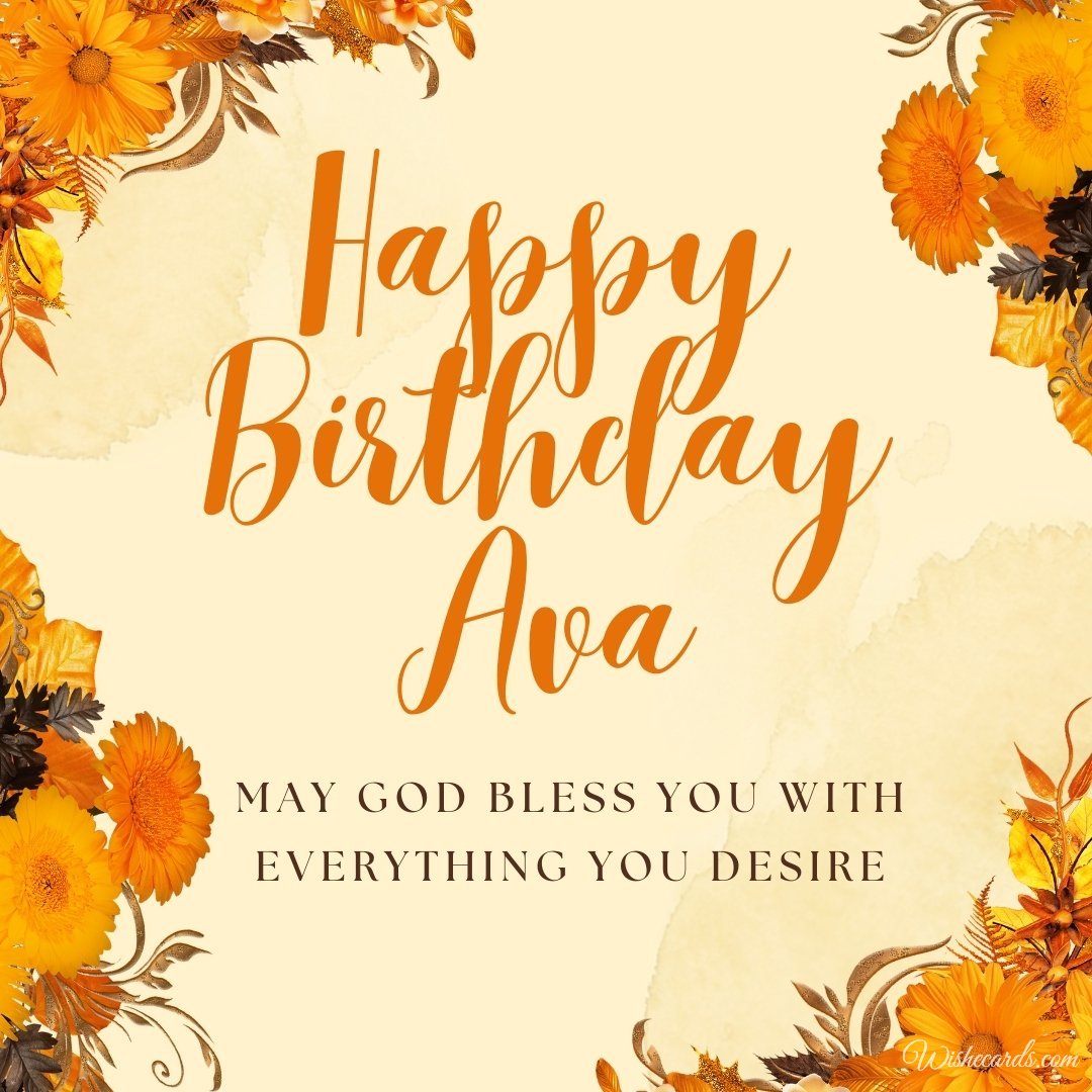 Happy Birthday Greeting Ecard For Ava