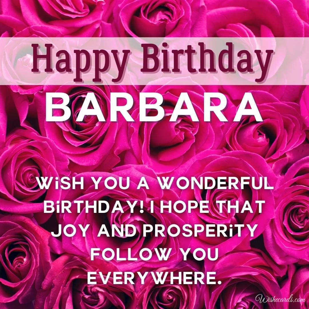 Happy Birthday Greeting Ecard for Barbara