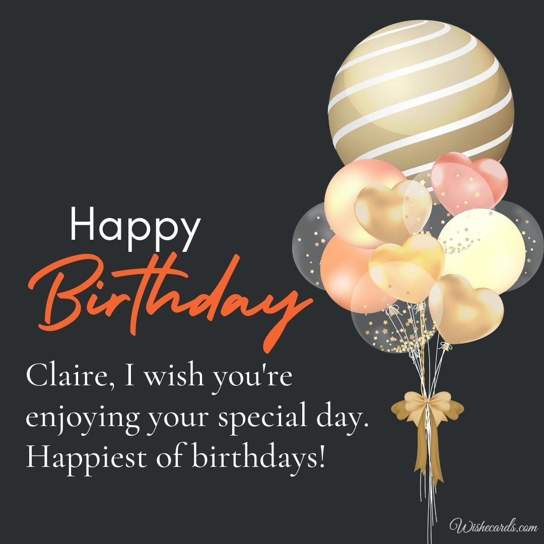 Happy Birthday Greeting Ecard for Claire