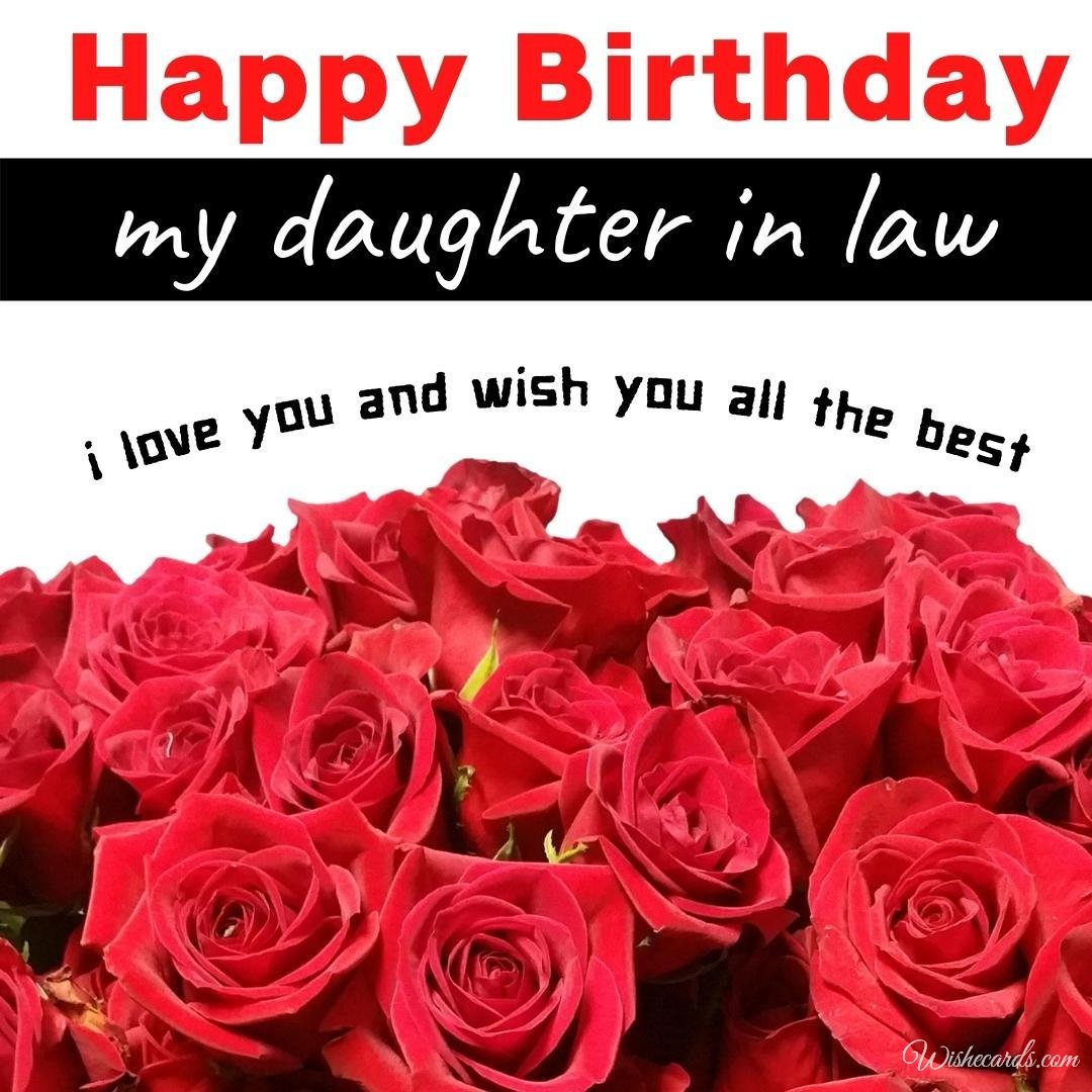 Happy Birthday Greeting Ecard for Daughter In Law