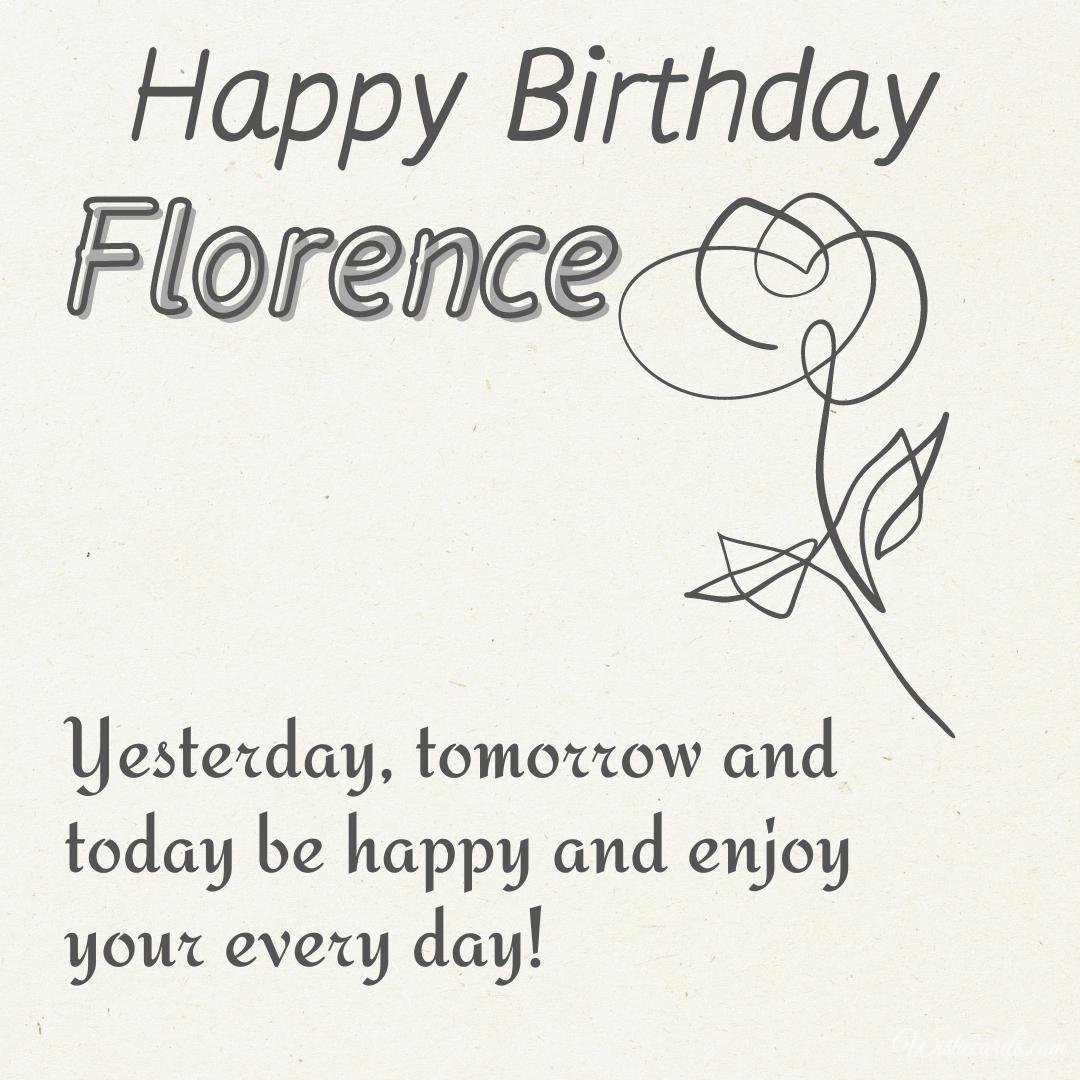 Happy Birthday Greeting Ecard For Florence