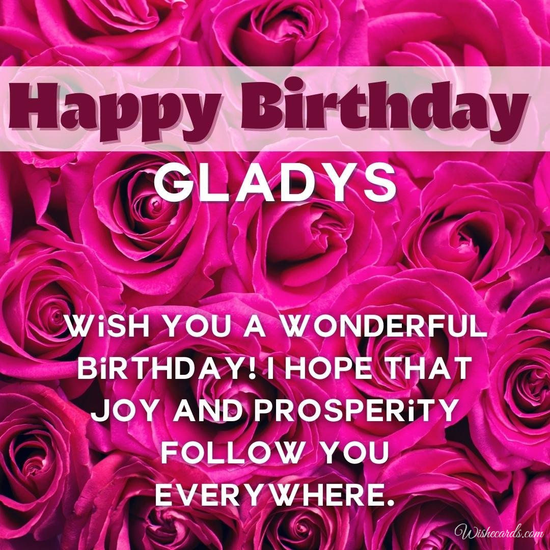 Happy Birthday Greeting Ecard For Gladys