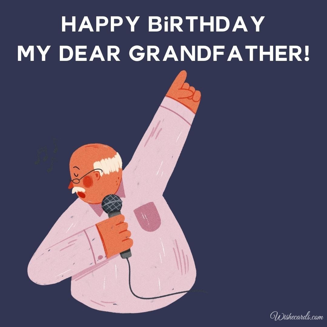 Happy Birthday Greeting Ecard for Grandfather