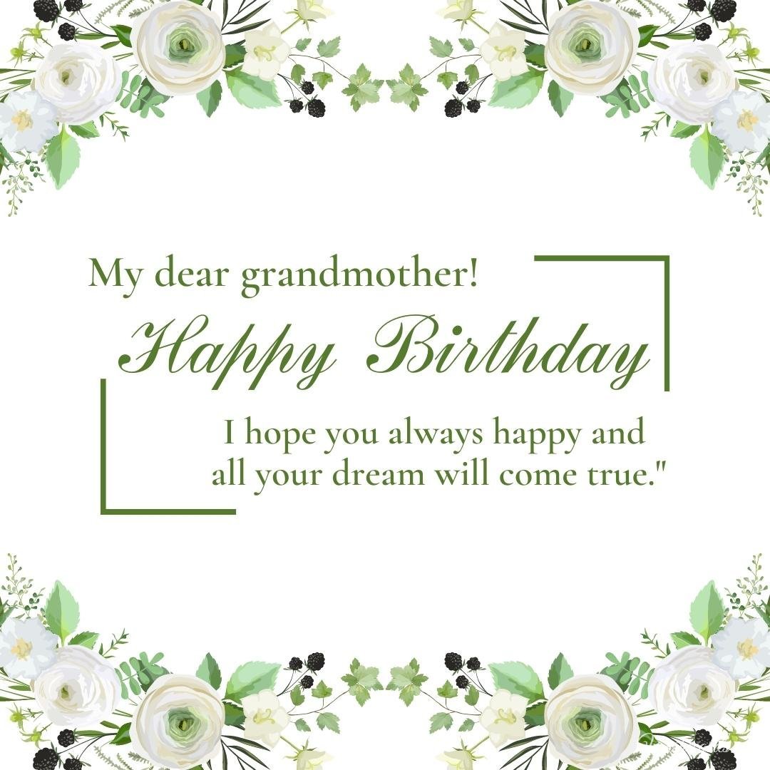 Happy Birthday Greeting Ecard for Grandmother