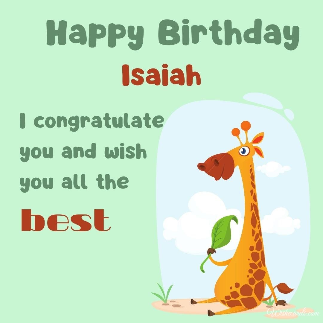 Happy Birthday Greeting Ecard For Isaiah